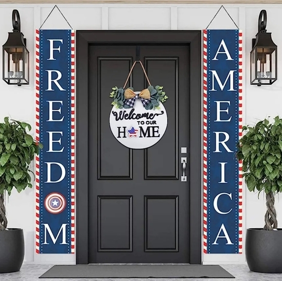 WELCOME TO OUR HOME WHITE INTERCHANGEABLE WOODEN SIGN DOORKNOCKER SIZE 1… - Picture 6 of 11